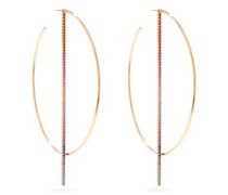 Rainbow Sapphire & 18kt Rose-gold Hoop Earrings