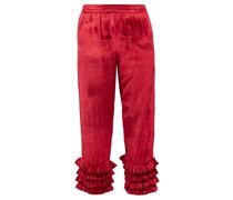 Pantalon raccourci en velours à volants Talitha