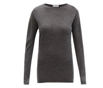 Raw-trim Responsible Merino-wool Crew-neck Sweater