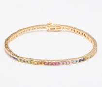Sapphire & 14kt Gold Tennis Bracelet