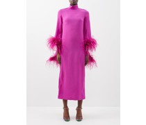 Del Rio Ostrich-feather Trimmed Crepe Dress