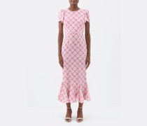 Lulani Block-print Recycled-fibre Crepe Midi Dress