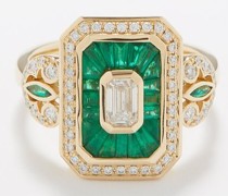 Royale Diamond, Emerald & 18kt Gold Ring