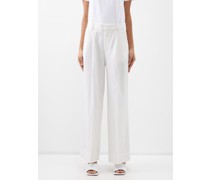 Georgia Relaxed-leg Wool-crepe Tailored Trousers