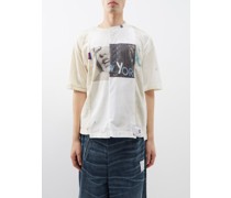 Vertical Switching Cotton-jersey T-shirt