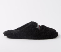Logo-embroidered Fleece Slippers