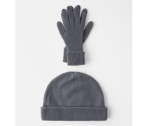 Cashmere Beanie Hat & Gloves Set