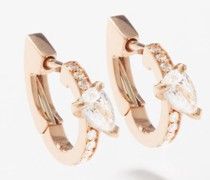 Serti Diamond & 18kt Gold Single Hoop Earring