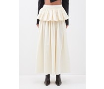 Frida Ruched-panel Cotton Maxi Skirt