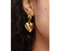 Mismatched Charm 24kt Gold-plated Clip Earrings