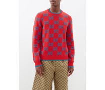 Gg-intarsia Cotton-blend Sweater