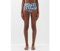 Santa Monica Shell-print High-rise Bikini Briefs