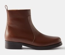 Leather Square-toe Boots