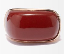 Bague en or rose 18 carats et jaspe Oblong