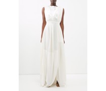 Aldona Draped Silk-satin Gown
