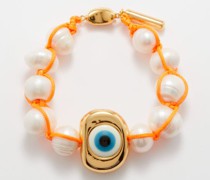 Evil Eye Pearl & Gold-plated Bracelet