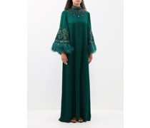 Crystal-embellished Feather-trim Gown