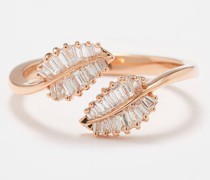 Palm Leaf Diamond & 18kt Rose-gold Ring