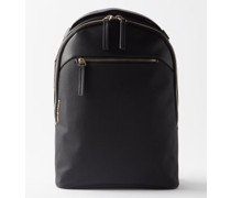 Ember Leather-trimmed Canvas Backpack