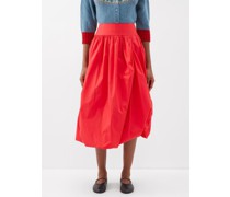 Alf Gathered Cotton Midi Skirt
