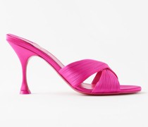 Nicol Is Back 85 Silk-satin Mules