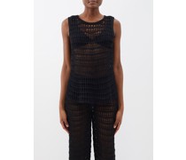X Mari Giudicelli Carol Crochet-knit Top