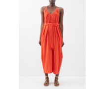 Sydney Belted Organic-cotton Midi Dress