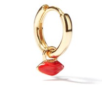 Lips-charm 14kt Gold Single Hoop Earring