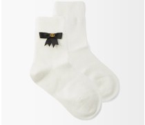 Gg-bow Cotton-blend Ankle Socks