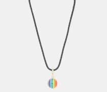 Rainbow Ball Enamel & 14kt Gold Necklace
