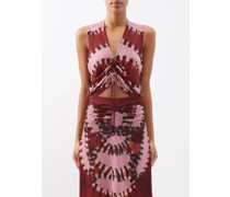 Jofur V-neck Shibori-jersey Top