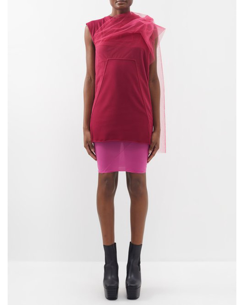 Rick Owens Damen Cape-shoulder Cotton-jersey T-shirt