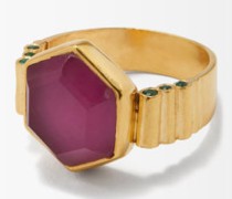 Synthetic Ruby & 24kt Gold-vermeil Ring