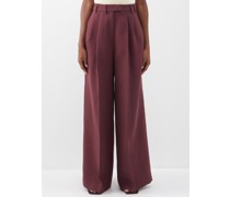 Pleated Tailored Wide-leg Trousers