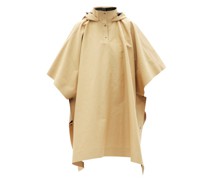 Hooded Cotton-blend Gabardine Cape Coat