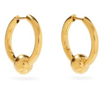 Beaded Recycled Gold-vermeil Hoop Earrings