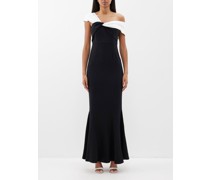 Twisted-strap Stretch-cady Maxi Dress