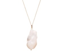 Diamond, Baroque Pearl & 14kt Gold Necklace