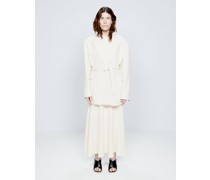 Exaggerated-shoulder Wool-blend Twill Tux Blazer