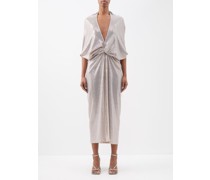 Kimel Draped Sequinned Midi Dress