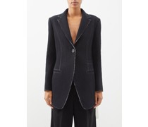 Jude Raw-edge Topstitched Wool Suit Jacket