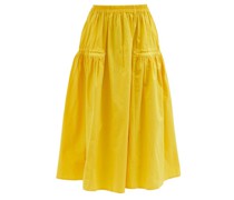 The Harvester Drawstring Cotton-poplin Midi Skirt
