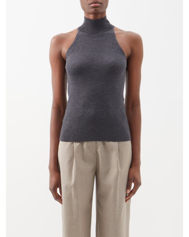 Totême Damen Ribbed High-neck Wool-blend Top