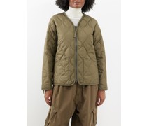 Military V-neck Quilted Down Jacket