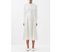 Panelled-twill Midi Shirt Dress