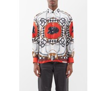 Cap-print Silk Shirt