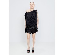 Knotted Side Silk Scarf Shorts