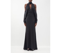 Cutout Polka-dot Gown