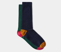 Pack Of Three Burford Cotton-blend Socks