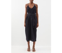 Sydney Belted Organic-cotton Midi Dress